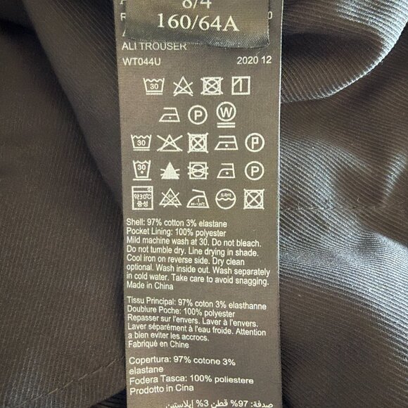 ALLSAINTS Ali trouser black high waist cotton pants Sz 4 pockets - Picture 11 of 12